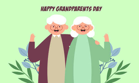 Happy grandparents day, elderly background illustrationのイラスト素材
