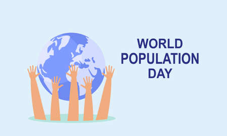 World population day illustration, poster or bannerのイラスト素材