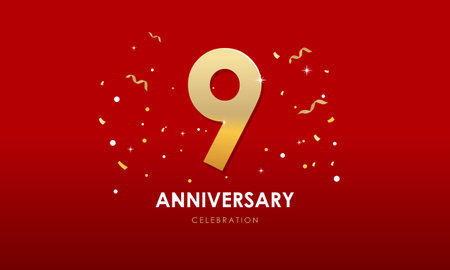 Anniversary fireworks and celebration background. Birthday or wedding party event decorationのイラスト素材