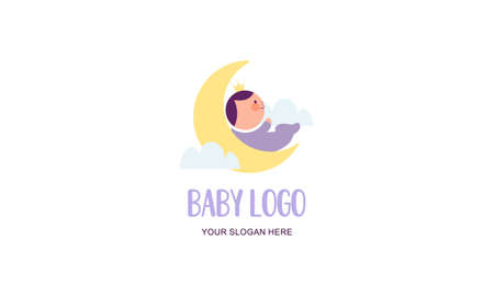 Cute baby logo template vectorのイラスト素材