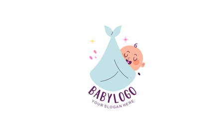 Cute baby logo template vectorのイラスト素材