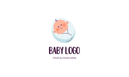 Cute baby logo template vectorのイラスト素材