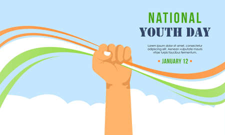 National youth day banner design templateのイラスト素材