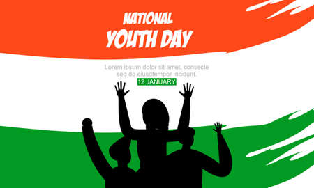 National youth day banner design templateのイラスト素材