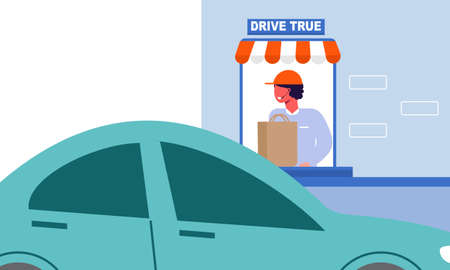Drive thru, take away concept illustrationのイラスト素材