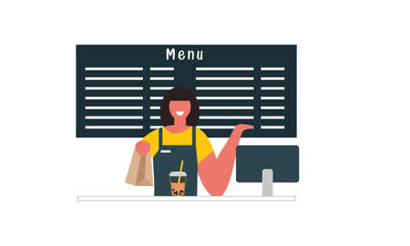 Drive thru, take away concept illustrationのイラスト素材