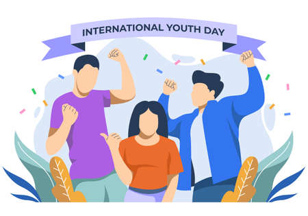 International youth day illustration vectorのイラスト素材