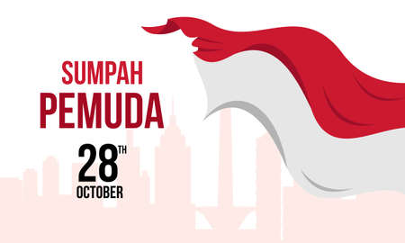Celebrate of sumpah pemuda or youth pledge day on poster conceptのイラスト素材