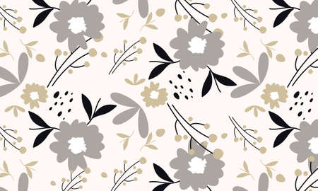 Cute seamless pattern with flowers in vectorのイラスト素材