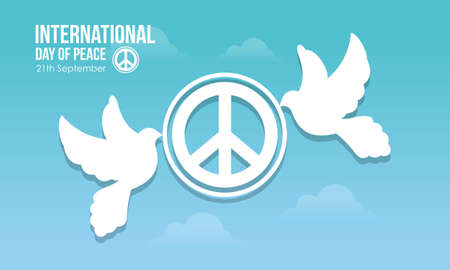 International day of peace concept flat designのイラスト素材
