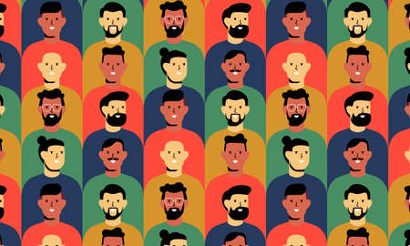 Seamless with men faces. Design element for Fathers Day concept and other use.のイラスト素材