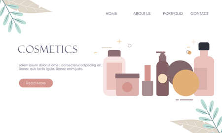 Set cosmetic containers bottles facial beauty spa vectorのイラスト素材