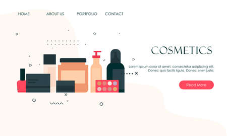 Set cosmetic containers bottles facial beauty spa vectorのイラスト素材