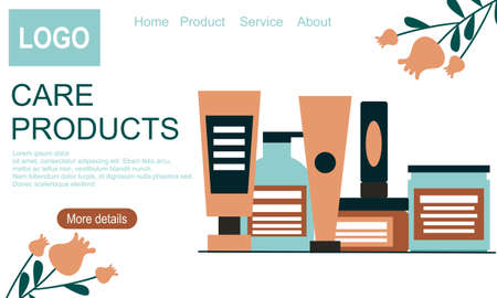 Set cosmetic containers bottles facial beauty spa vectorのイラスト素材