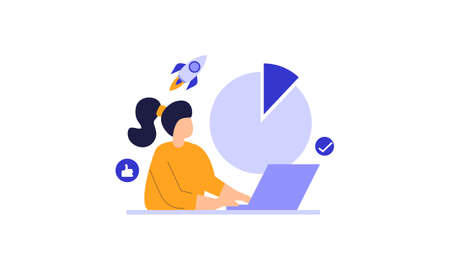 Business development illustrations. Trendy vector styleのイラスト素材