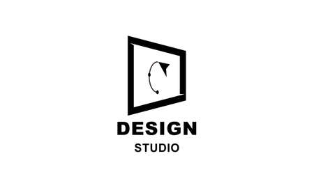 Graphic designer and web design studio tool logoのイラスト素材