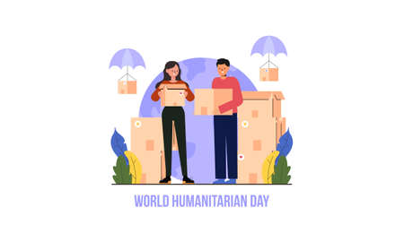 Donation in the international day of charity illustrationのイラスト素材