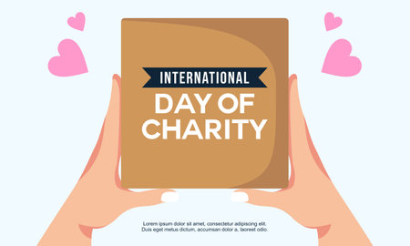 Donation in the international day of charity illustration