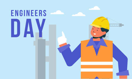 Engineering and construction illustrated. Happy engineers day
