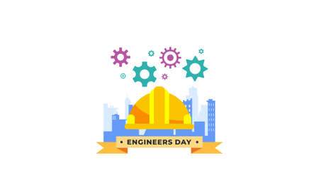 Engineering and construction illustrated. Happy engineers day
