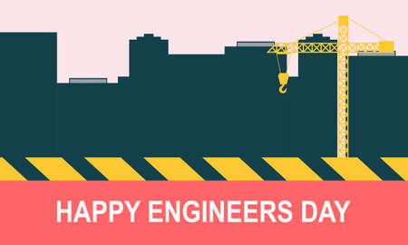 Engineering and construction illustrated. Happy engineers dayのイラスト素材
