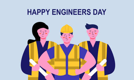 Engineering and construction illustrated. Happy engineers day