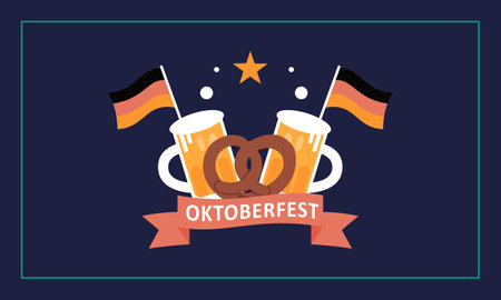 Realistic oktoberfest beer festival background can used for poster templateのイラスト素材