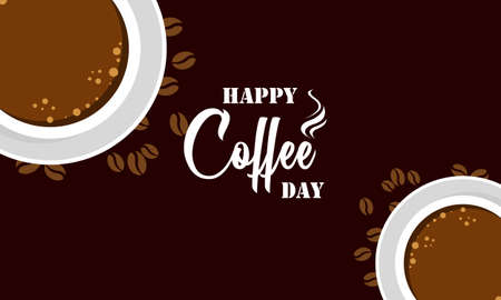 International day of coffee background, coffee cup logoのイラスト素材