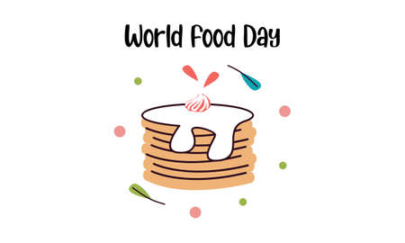 Hand drawn world food day illustration vectorのイラスト素材
