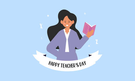 Happy teacher's day poster background concept vector illustrationのイラスト素材