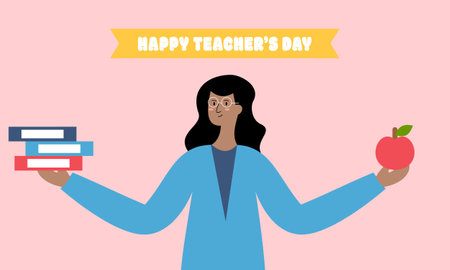 Happy teacher's day poster background concept vector illustrationのイラスト素材