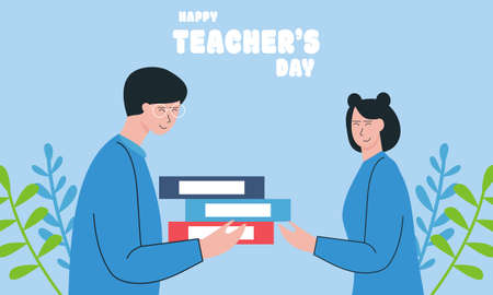 Happy teacher's day poster background concept vector illustrationのイラスト素材