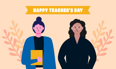 Happy teacher's day poster background concept vector illustrationのイラスト素材
