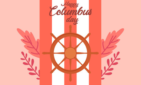 Hand drawn flat columbus day backgroundのイラスト素材