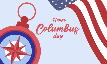 Hand drawn flat columbus day backgroundのイラスト素材