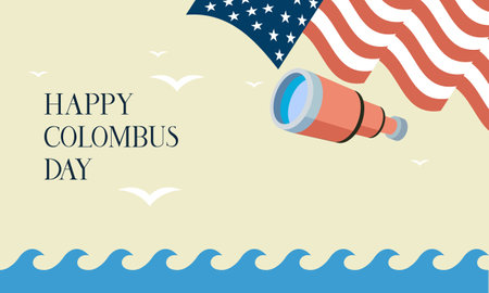 Hand drawn flat columbus day backgroundのイラスト素材