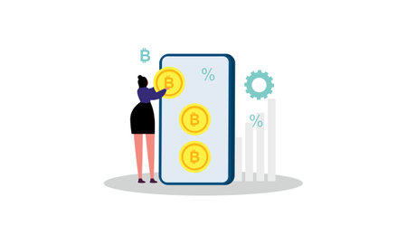 Blockchain cryptocurrency business concept illustrationのイラスト素材