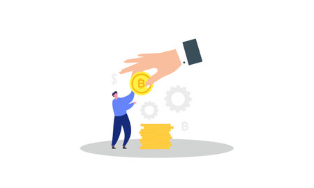 Blockchain cryptocurrency business concept illustrationのイラスト素材