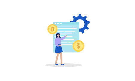 Blockchain cryptocurrency business concept illustrationのイラスト素材