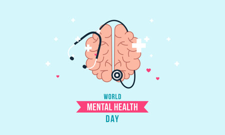 Flat design world mental health day background vectorのイラスト素材