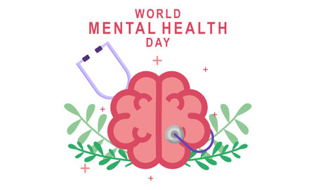 Flat design world mental health day background vector