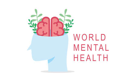 Flat design world mental health day background vectorのイラスト素材