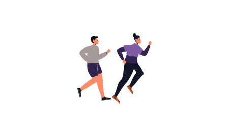 A group of athletes running. Marathon, competition, cross-country, sportsmen, athletes, runners moving in row vector illustration.のイラスト素材