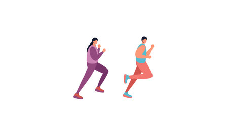 A group of athletes running. Marathon, competition, cross-country, sportsmen, athletes, runners moving in row vector illustration.のイラスト素材