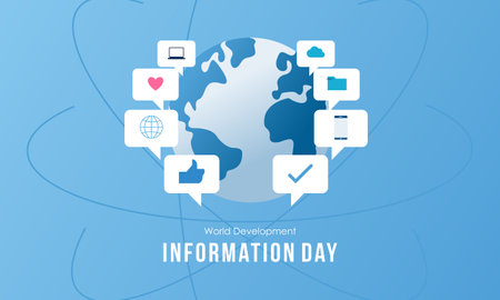 World Development Information Day. Technology Information icon illustrationのイラスト素材
