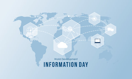 World Development Information Day. Technology Information icon illustrationのイラスト素材