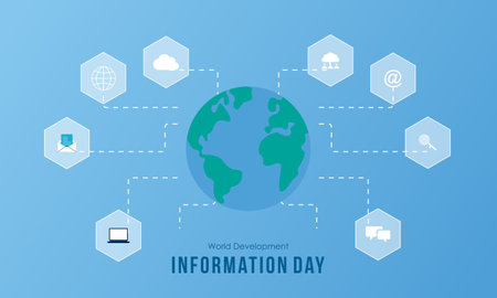 World Development Information Day. Technology Information icon illustrationのイラスト素材