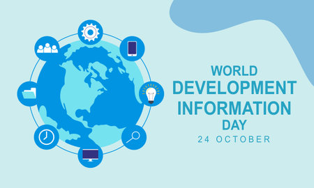World Development Information Day. Technology Information icon illustration