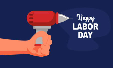 Hand drawn labor day background vector illustrationのイラスト素材