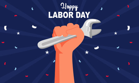 Hand drawn labor day background vector illustrationのイラスト素材